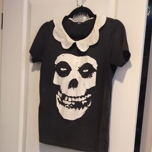 Iron Fist Black T-Shirt with White Skull Design